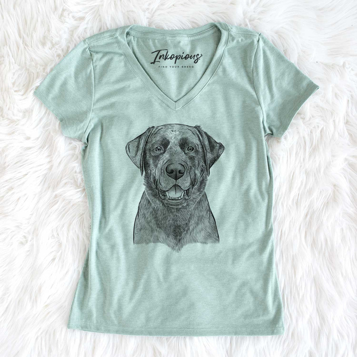 Bare Heath the Black Lab - Women&#39;s V-neck Shirt