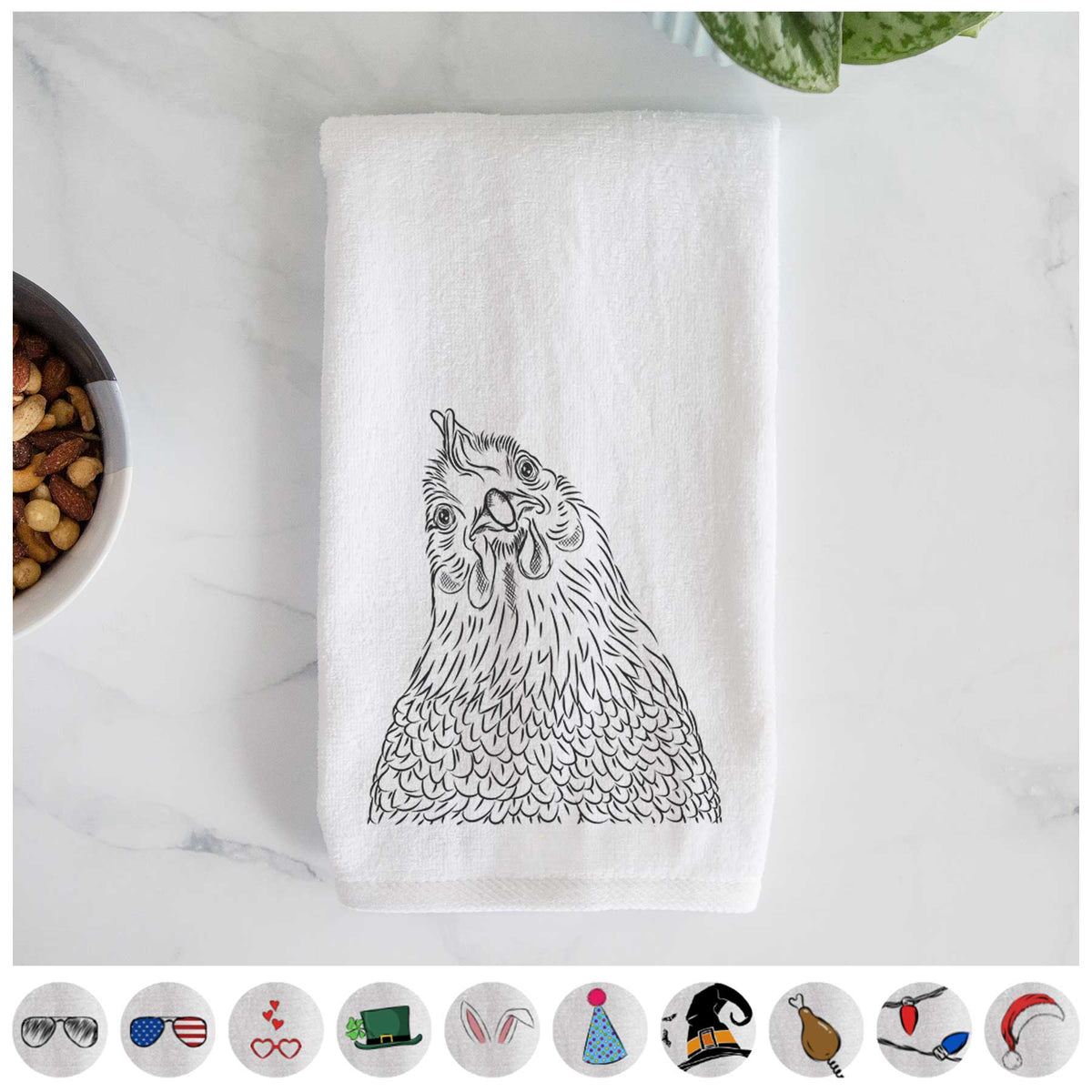 Henrietta the Chicken Decorative Hand Towel