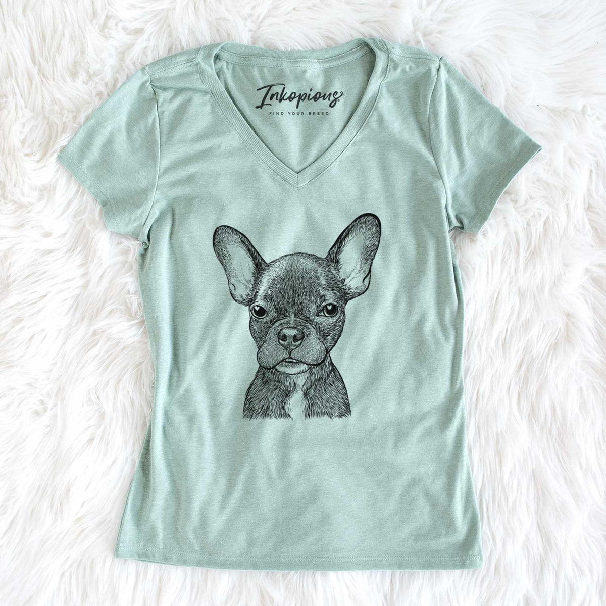 Bare Henry the French Bulldog - Women's V-neck Shirt