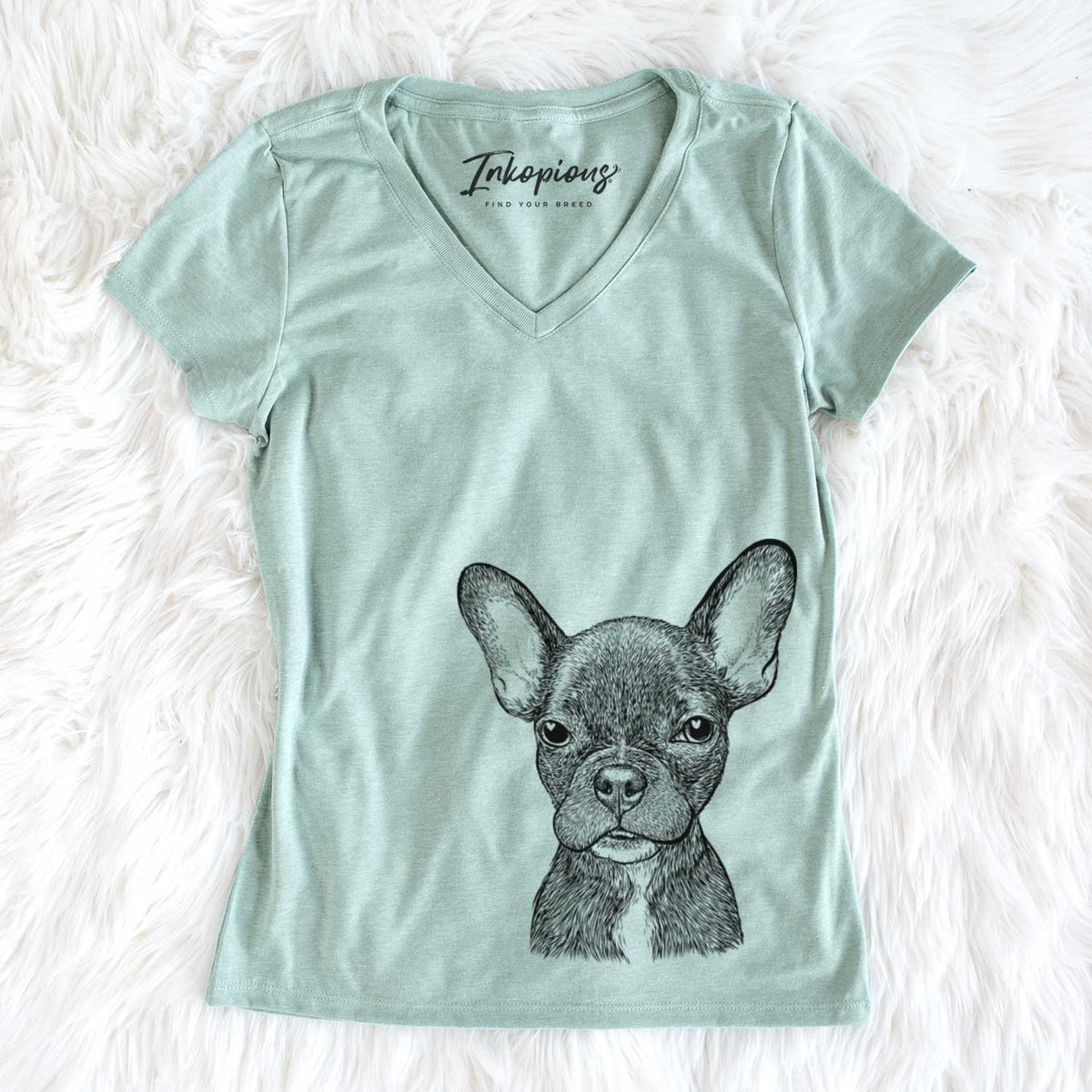 Bare Henry the French Bulldog - Women's V-neck Shirt