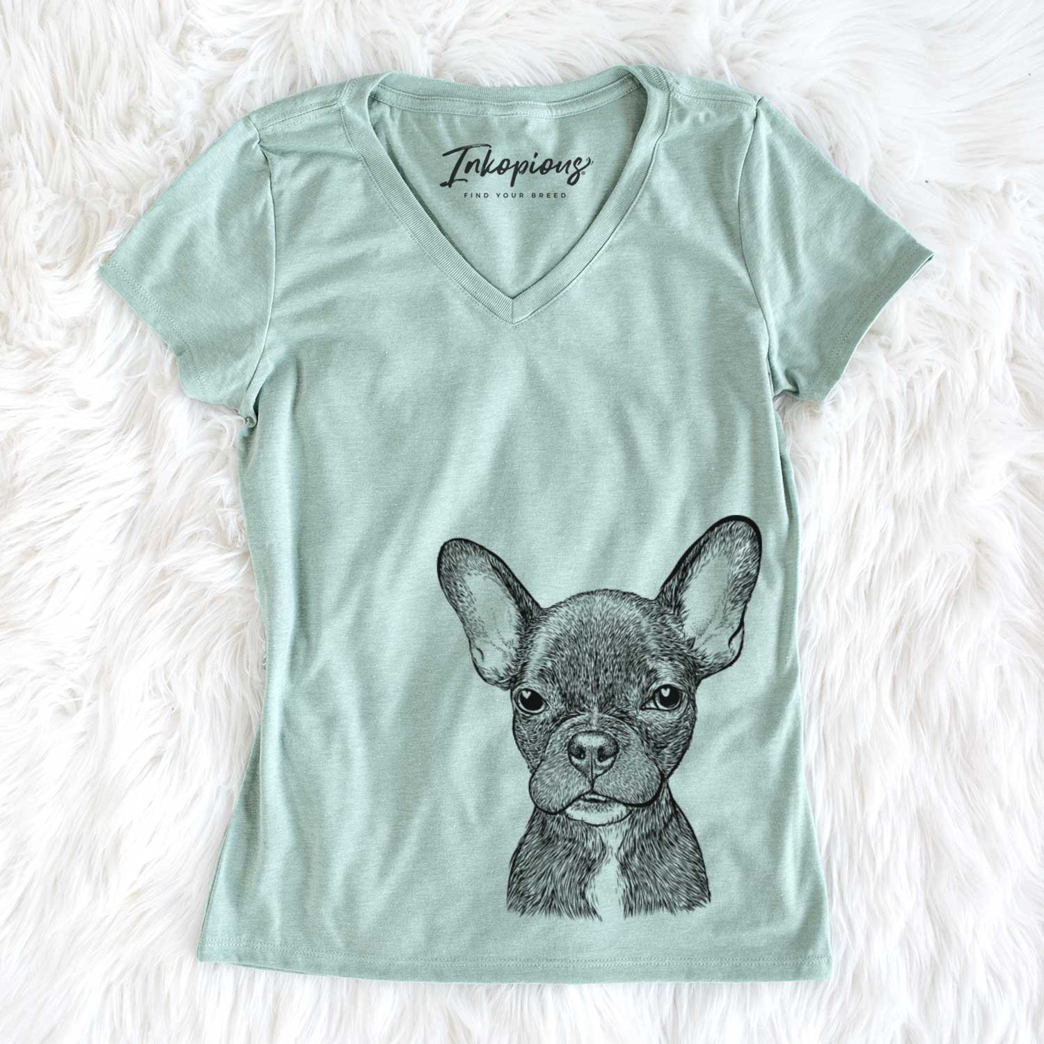 Bare Henry the French Bulldog - Women's V-neck Shirt