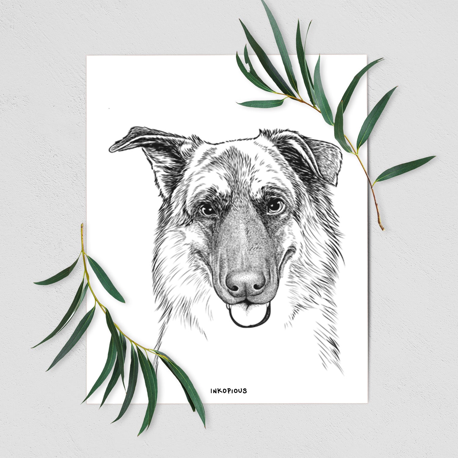 Henry the German Shepherd Art Print