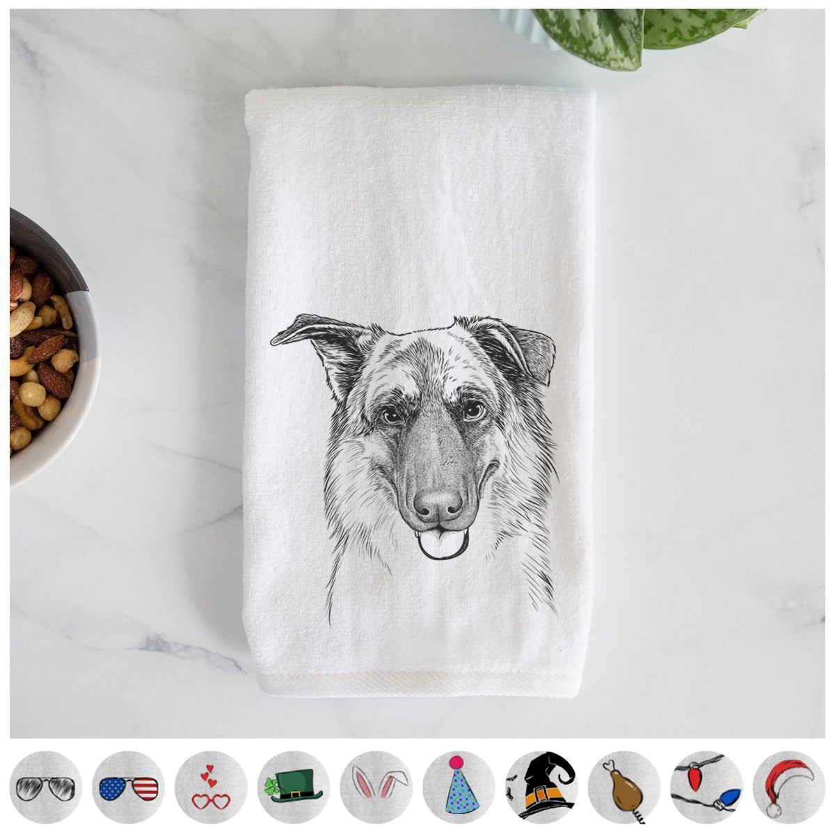 Henry the German Shepherd Decorative Hand Towel