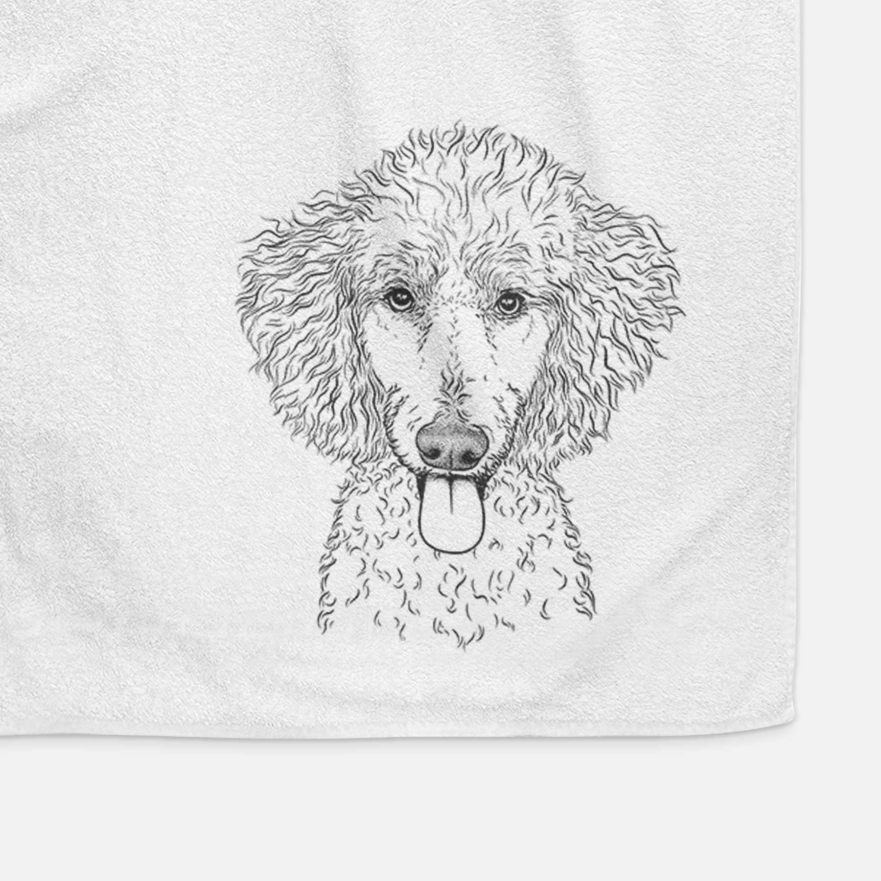 Henry the White Standard Poodle Decorative Hand Towel