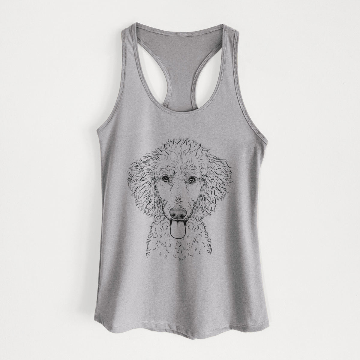 Henry the White Standard Poodle - Women&#39;s Racerback Tanktop