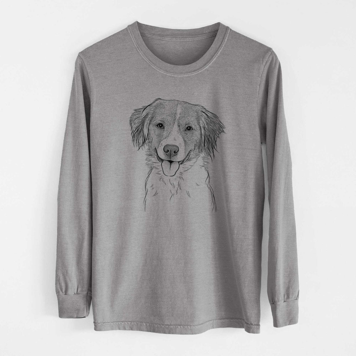Bare Hercules the Nederlandse Kooikerhondje - Heavyweight 100% Cotton Long Sleeve