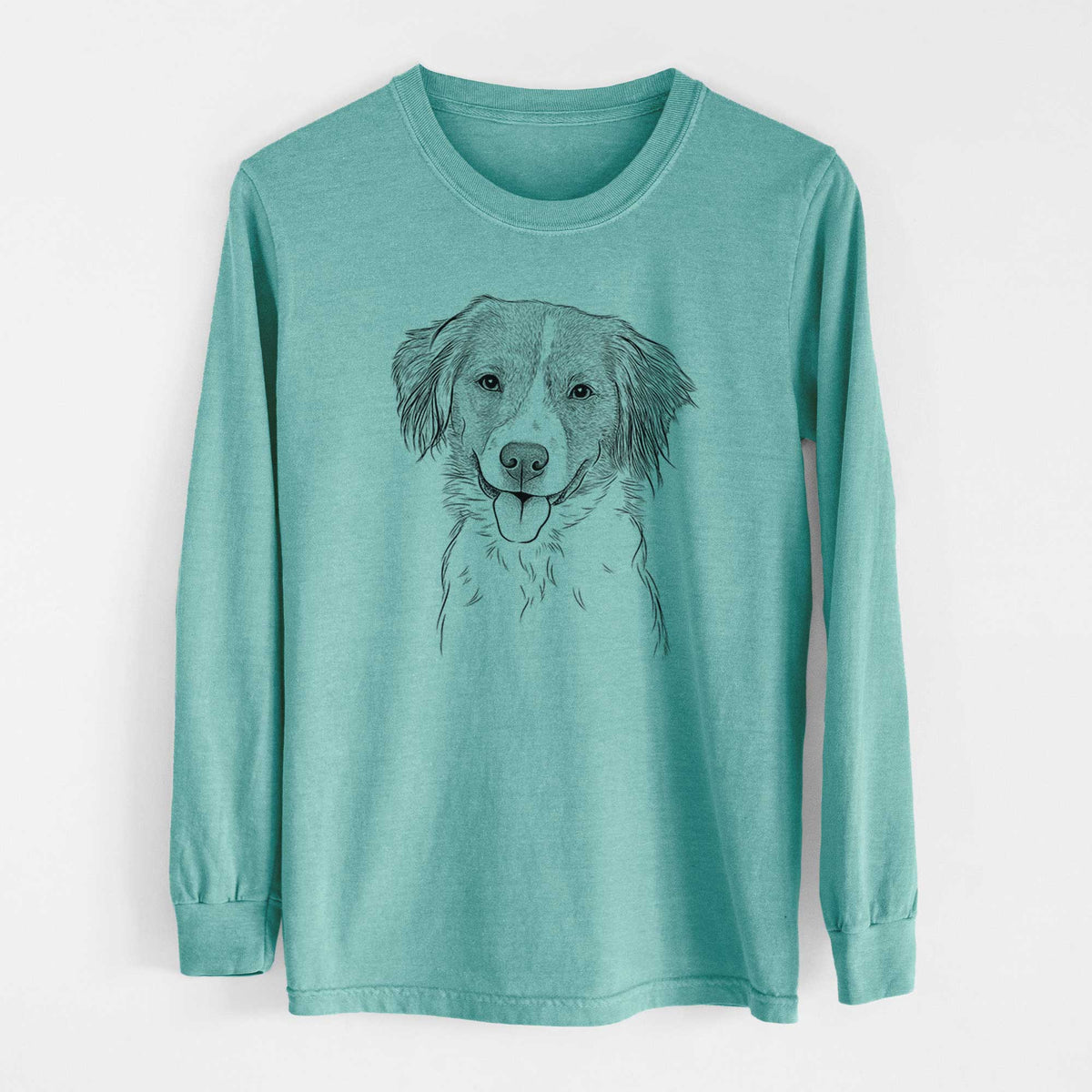 Bare Hercules the Nederlandse Kooikerhondje - Heavyweight 100% Cotton Long Sleeve