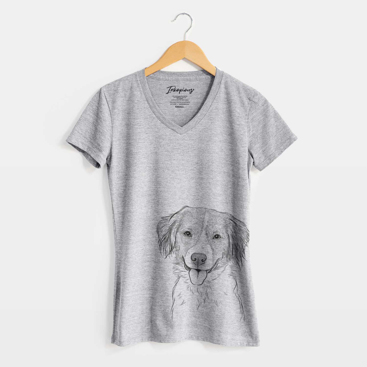 Bare Hercules the Nederlandse Kooikerhondje - Women's V-neck Shirt