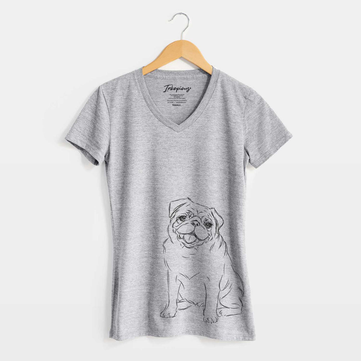 Bare Higgins the Pug - Women's V-neck Shirt