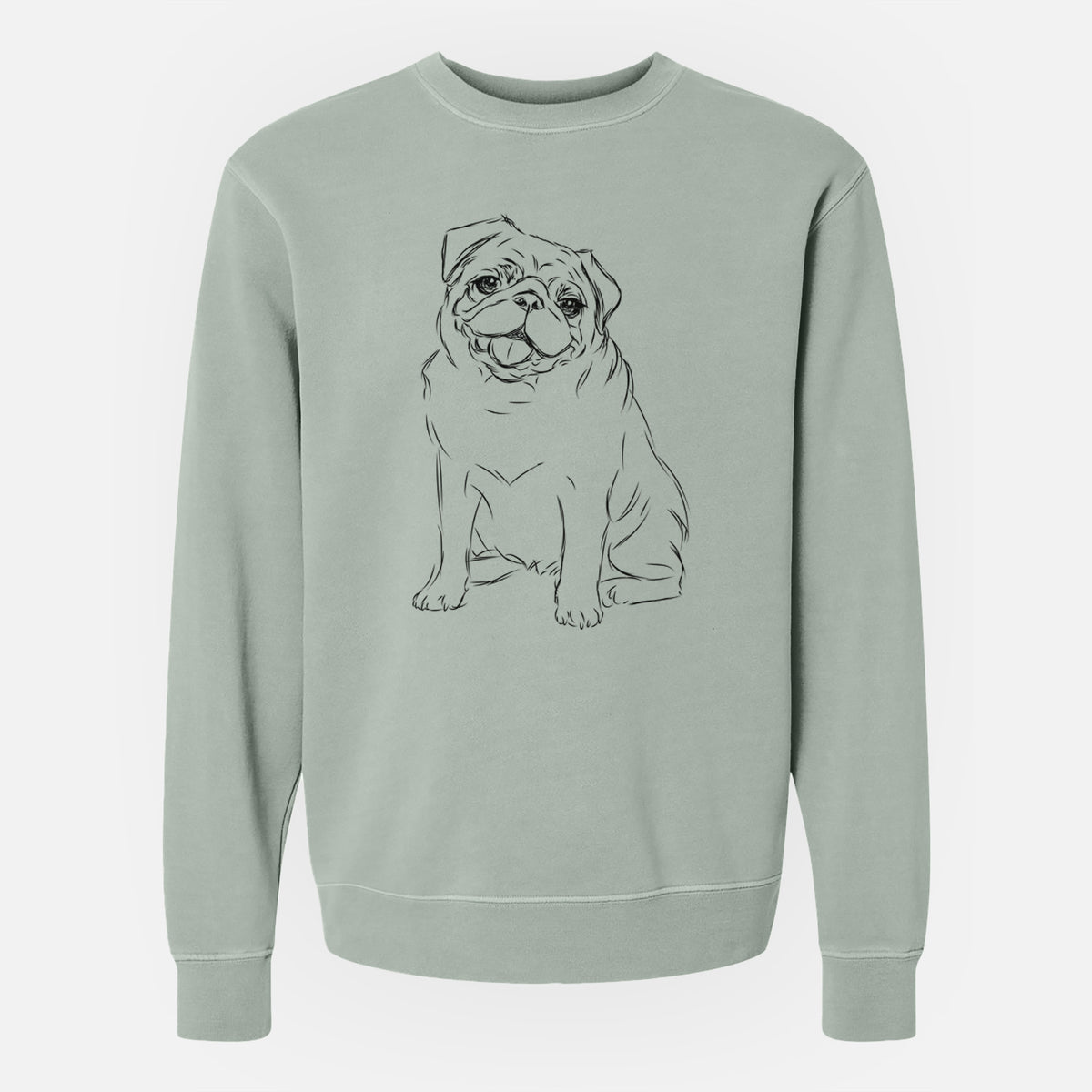 Bare Higgins the Pug - Unisex Pigment Dyed Crew Sweatshirt