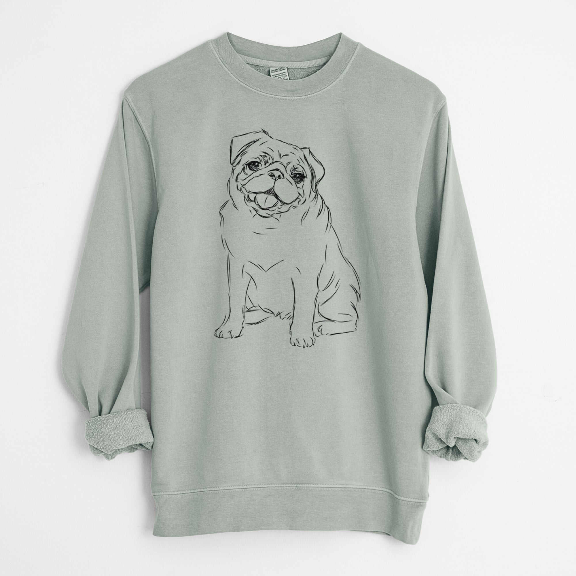 Bare Higgins the Pug - Unisex Pigment Dyed Crew Sweatshirt