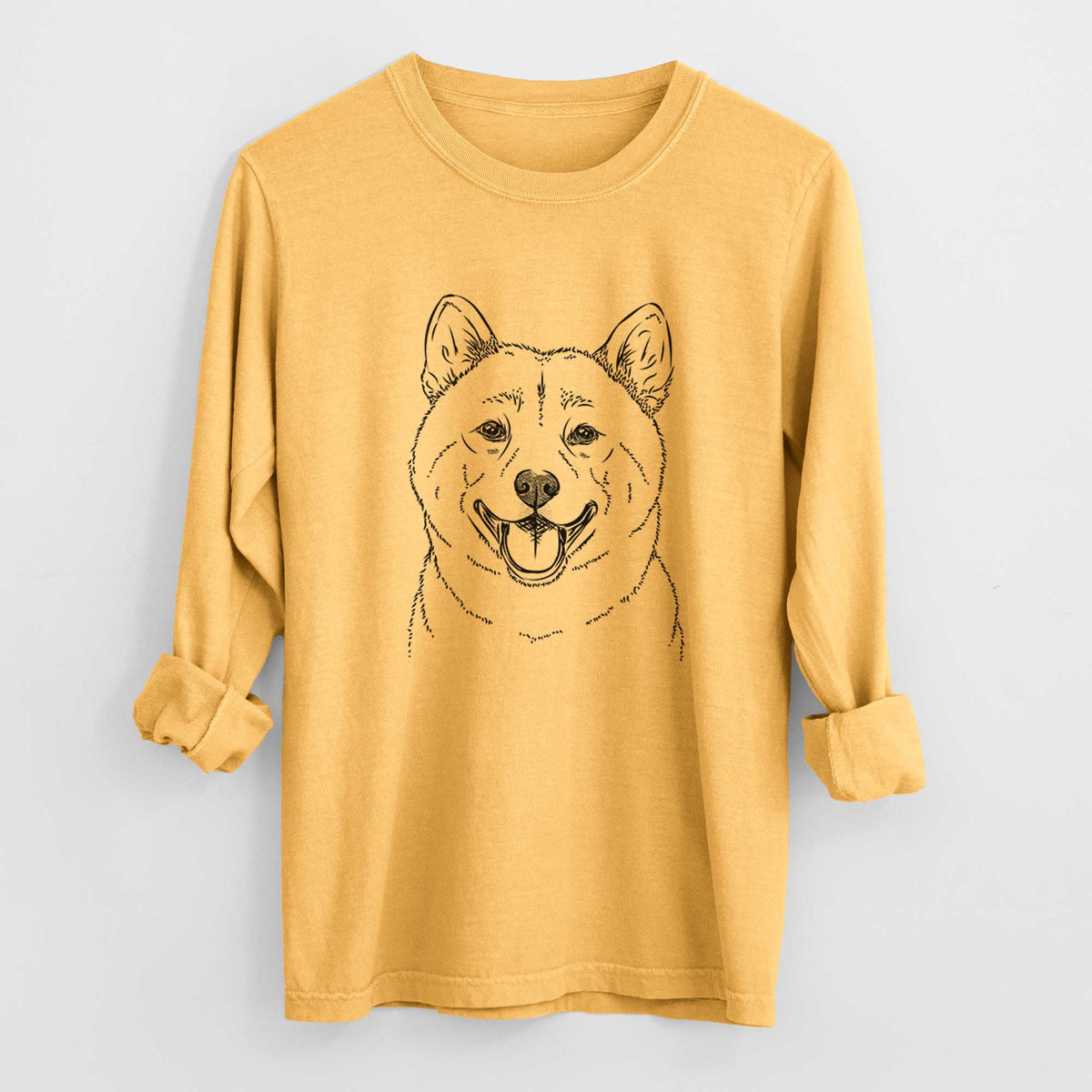 Bare Hiro the Shiba Inu - Heavyweight 100% Cotton Long Sleeve