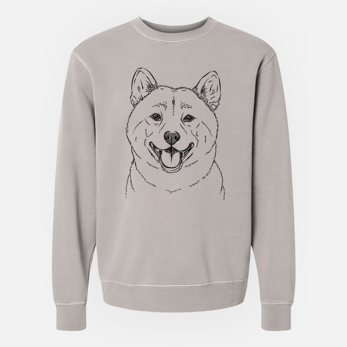 Bare Hiro the Shiba Inu - Unisex Pigment Dyed Crew Sweatshirt