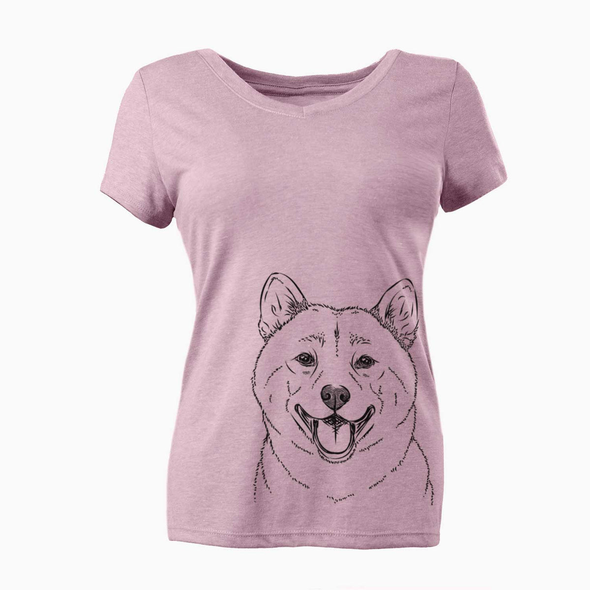 Bare Hiro the Shiba Inu - Women's V-neck Shirt