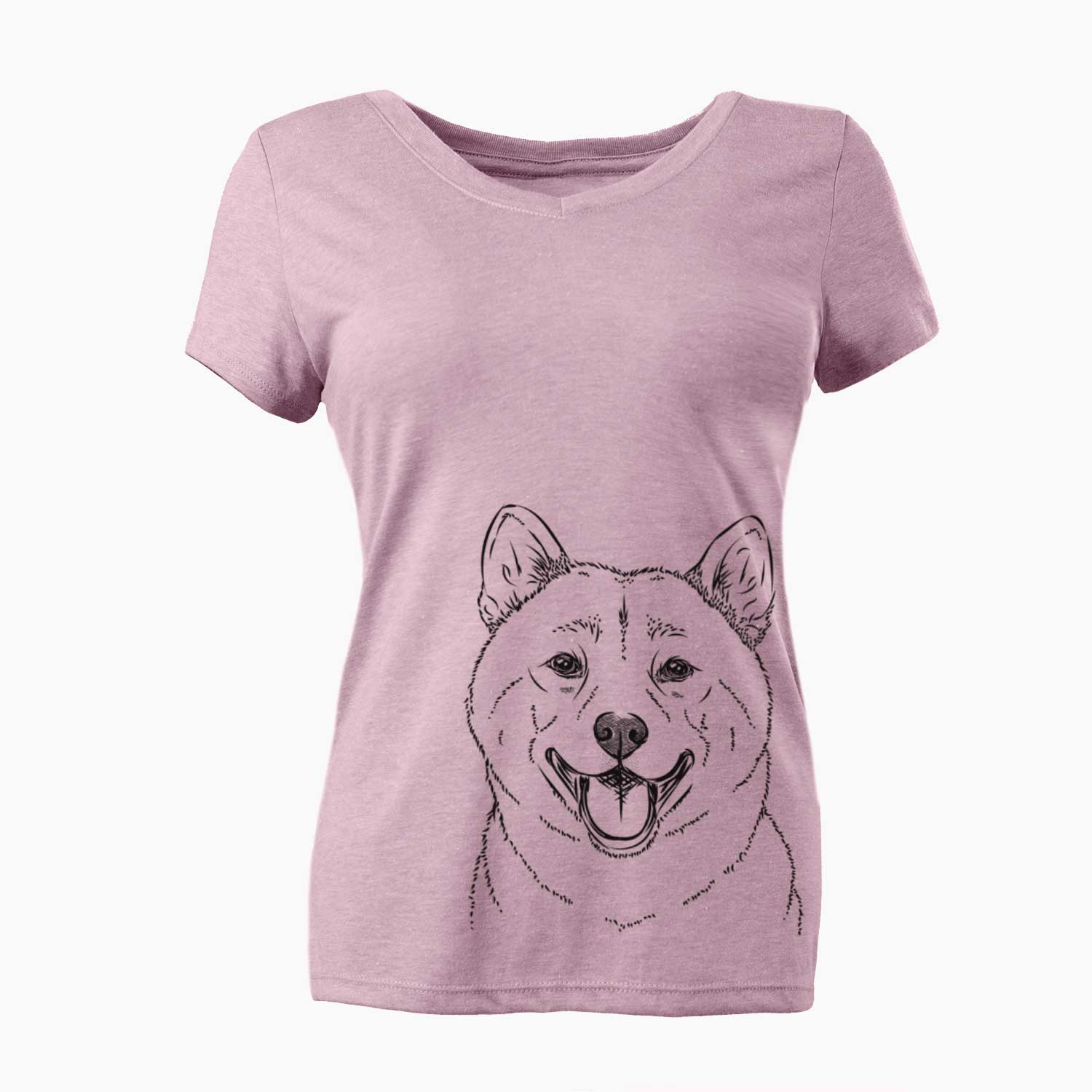 Bare Hiro the Shiba Inu - Women's V-neck Shirt
