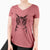 Bare Hobbes the Tabby Cat - Women's V-neck Shirt