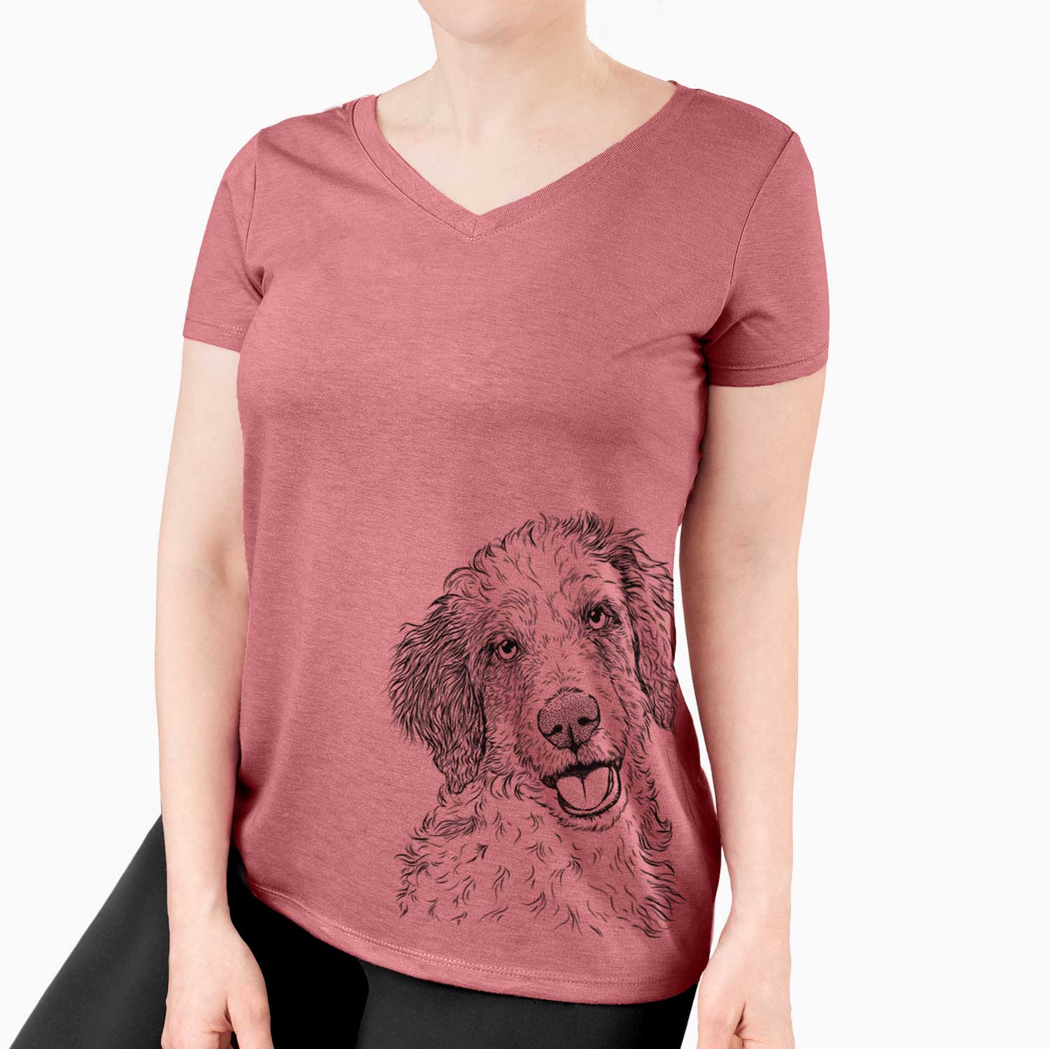 Bare Hoge the Aussiedoodle - Women's V-neck Shirt