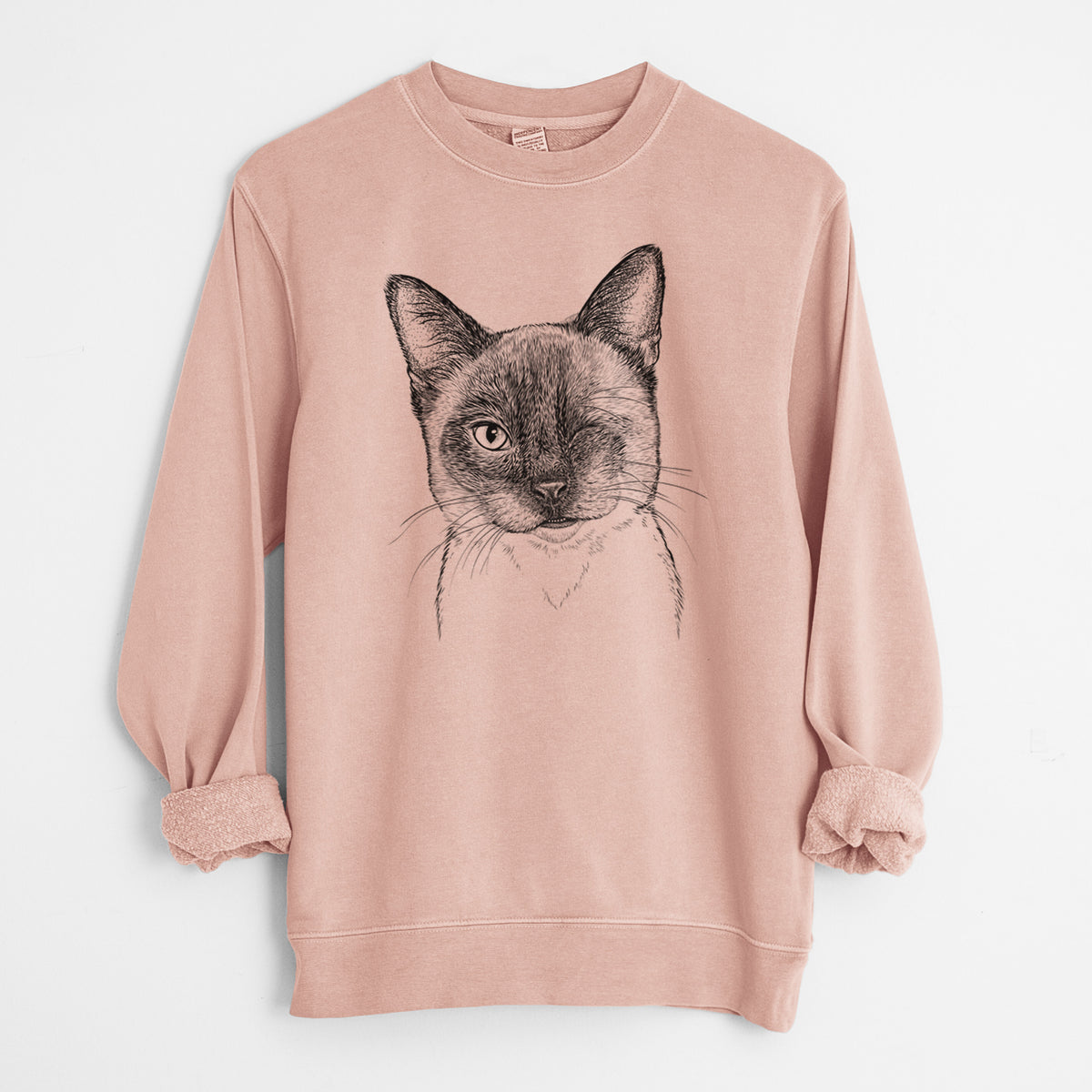 Bare Hoggle the Siamese Cat - Unisex Pigment Dyed Crew Sweatshirt