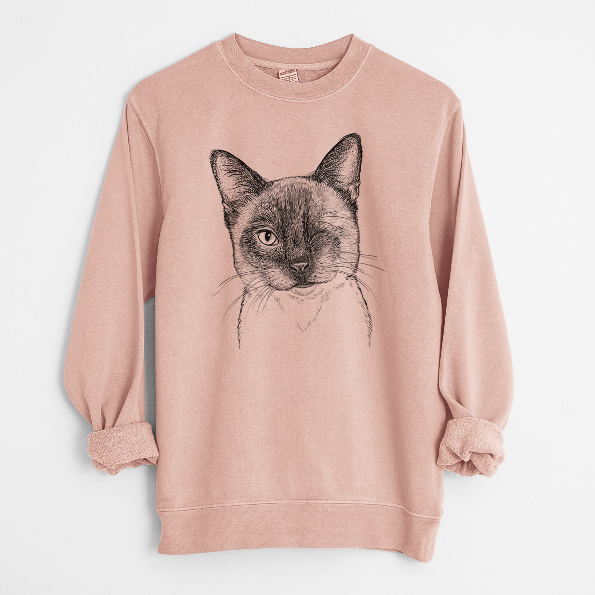 Bare Hoggle the Siamese Cat - Unisex Pigment Dyed Crew Sweatshirt