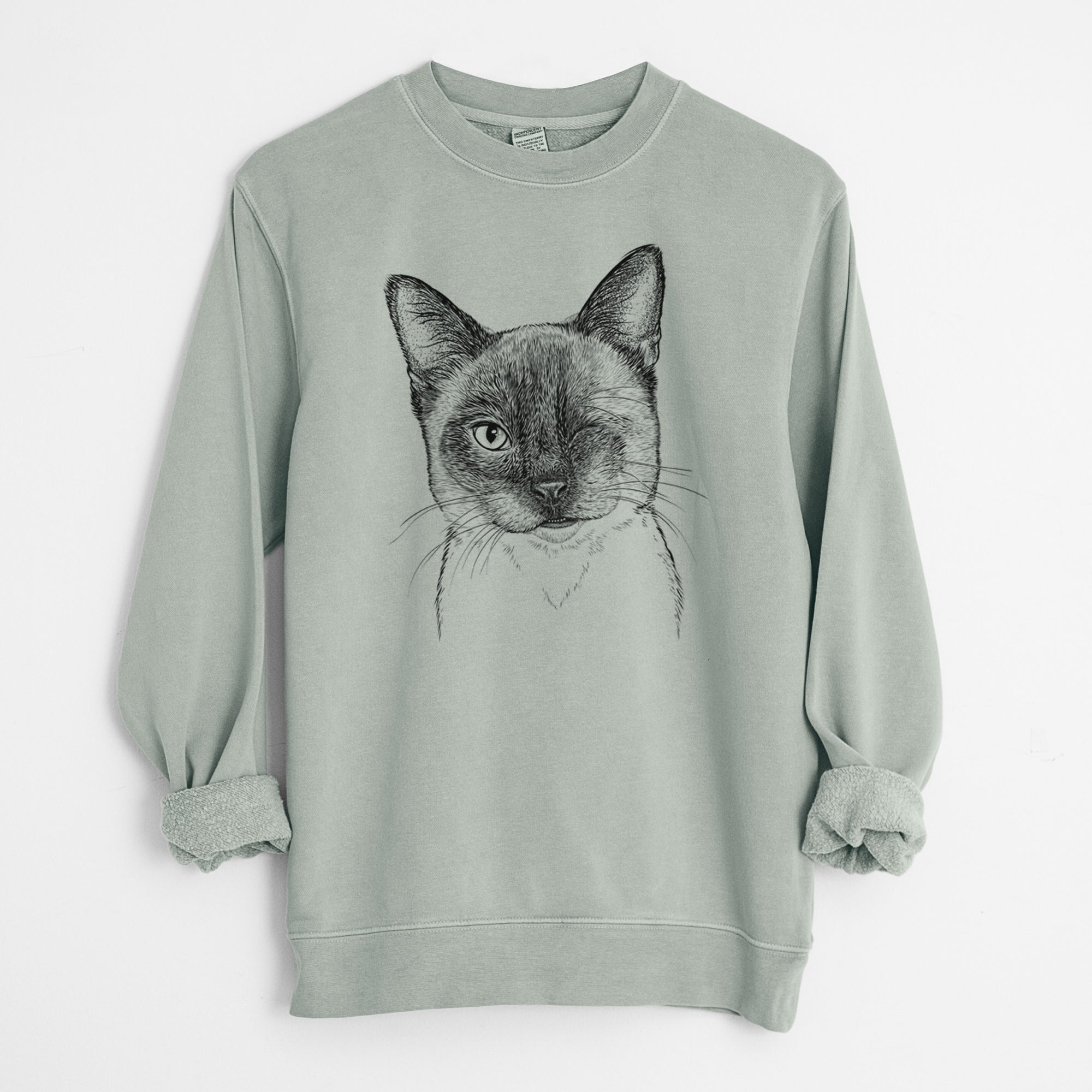 Bare Hoggle the Siamese Cat - Unisex Pigment Dyed Crew Sweatshirt