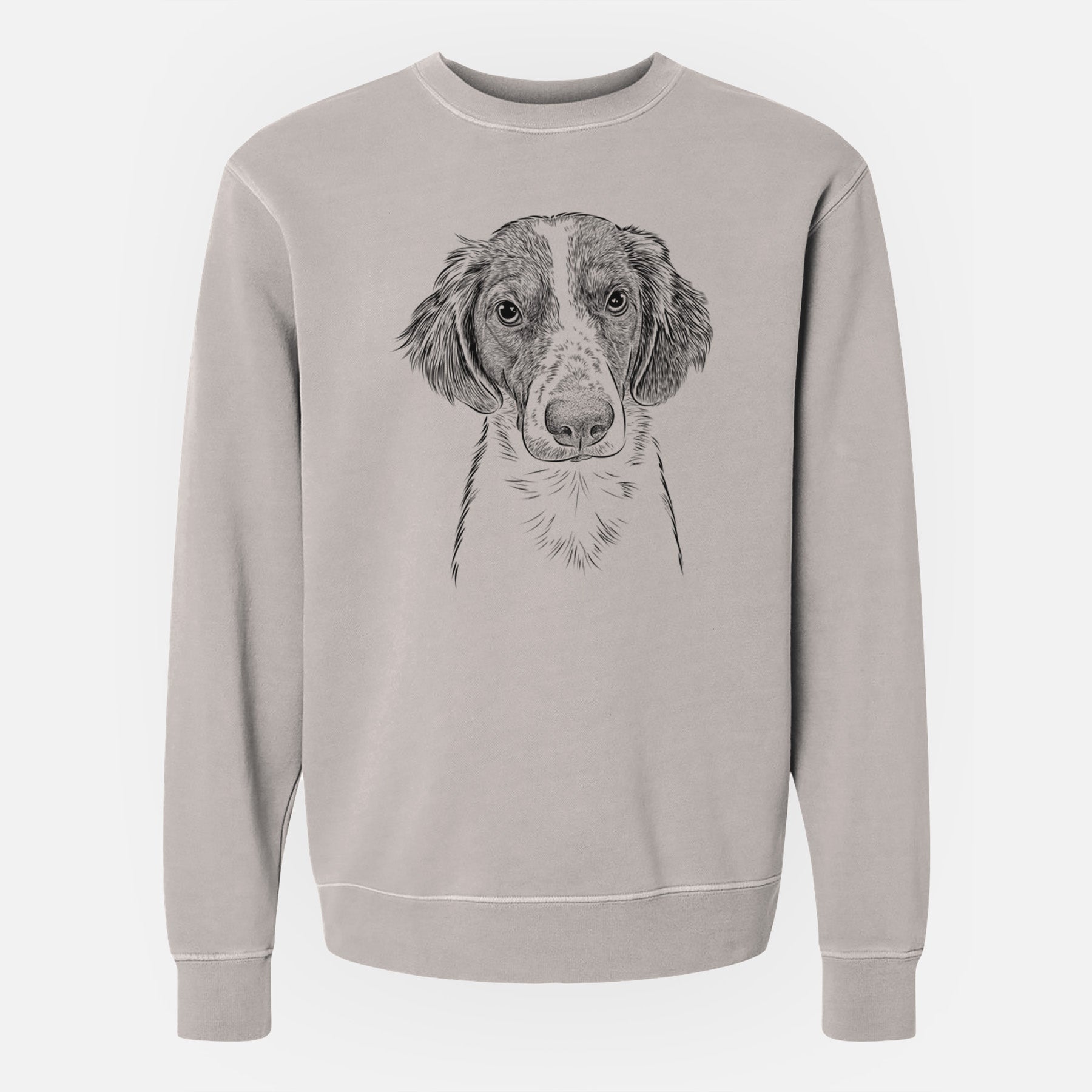 Bare Holly the Brittany Spaniel - Unisex Pigment Dyed Crew Sweatshirt