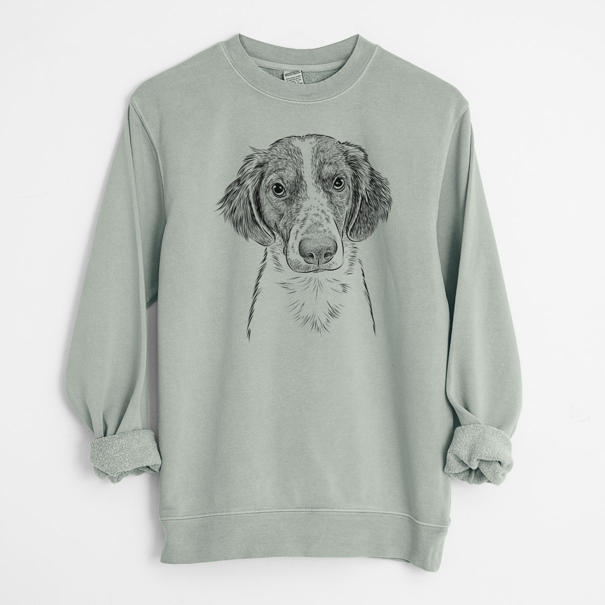 Bare Holly the Brittany Spaniel - Unisex Pigment Dyed Crew Sweatshirt