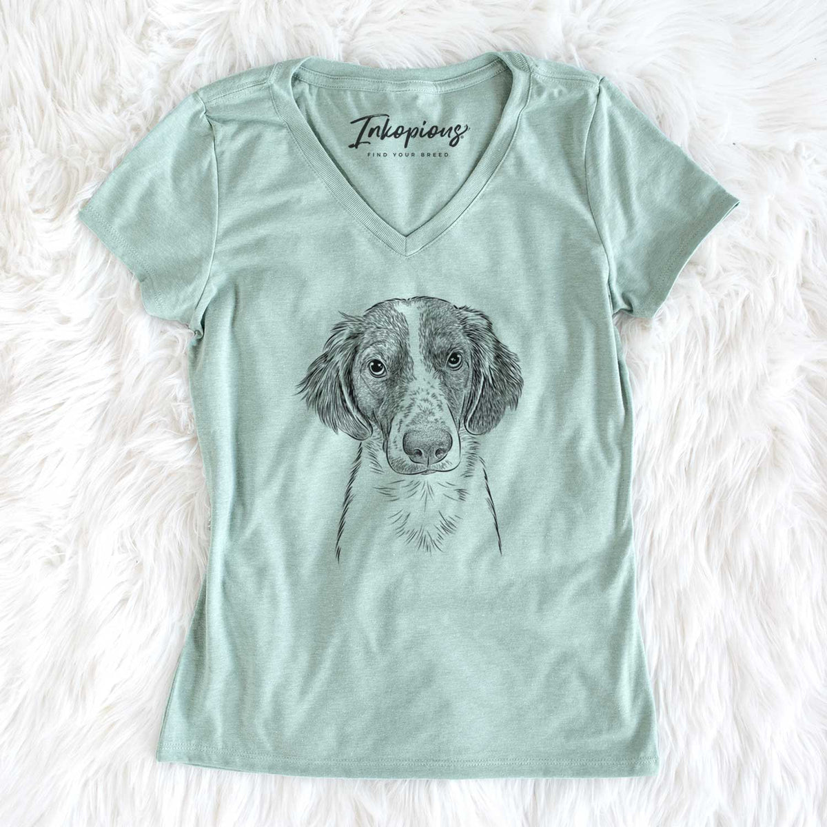 Bare Holly the Brittany Spaniel - Women&#39;s V-neck Shirt