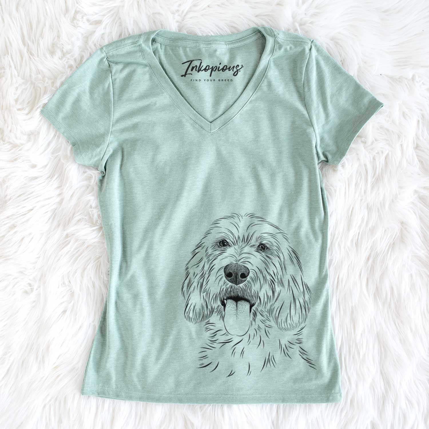 Bare Homer the Grand Basset Griffon Vendeen - Women's V-neck Shirt