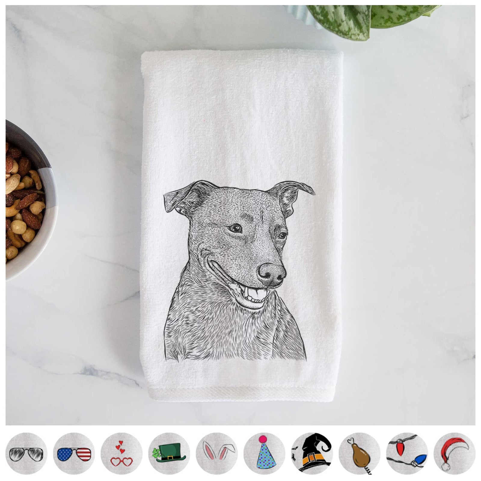 Honey the Lab Pit Mix Decorative Hand Towel