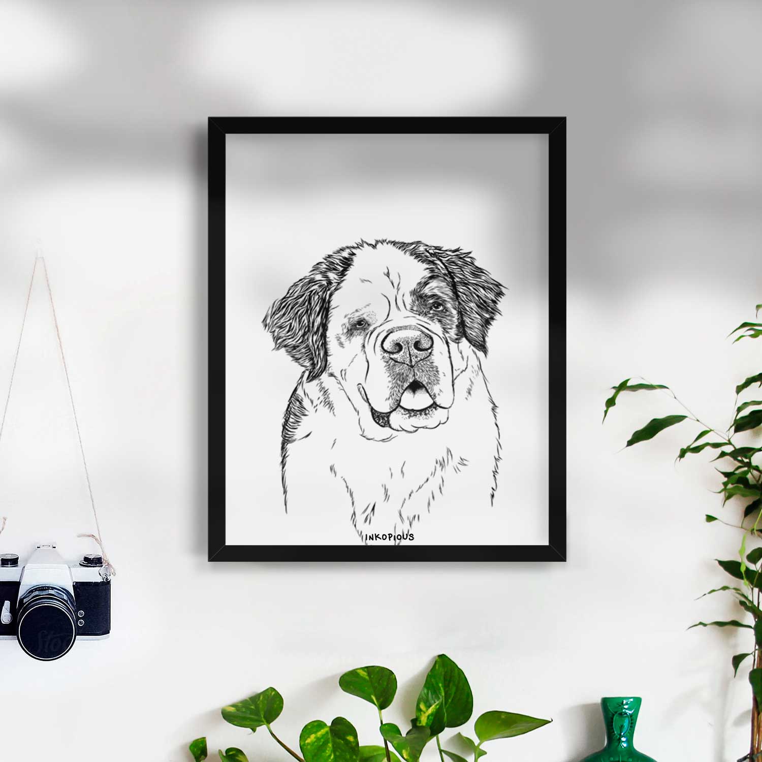 Hook the Saint Bernard Art Print