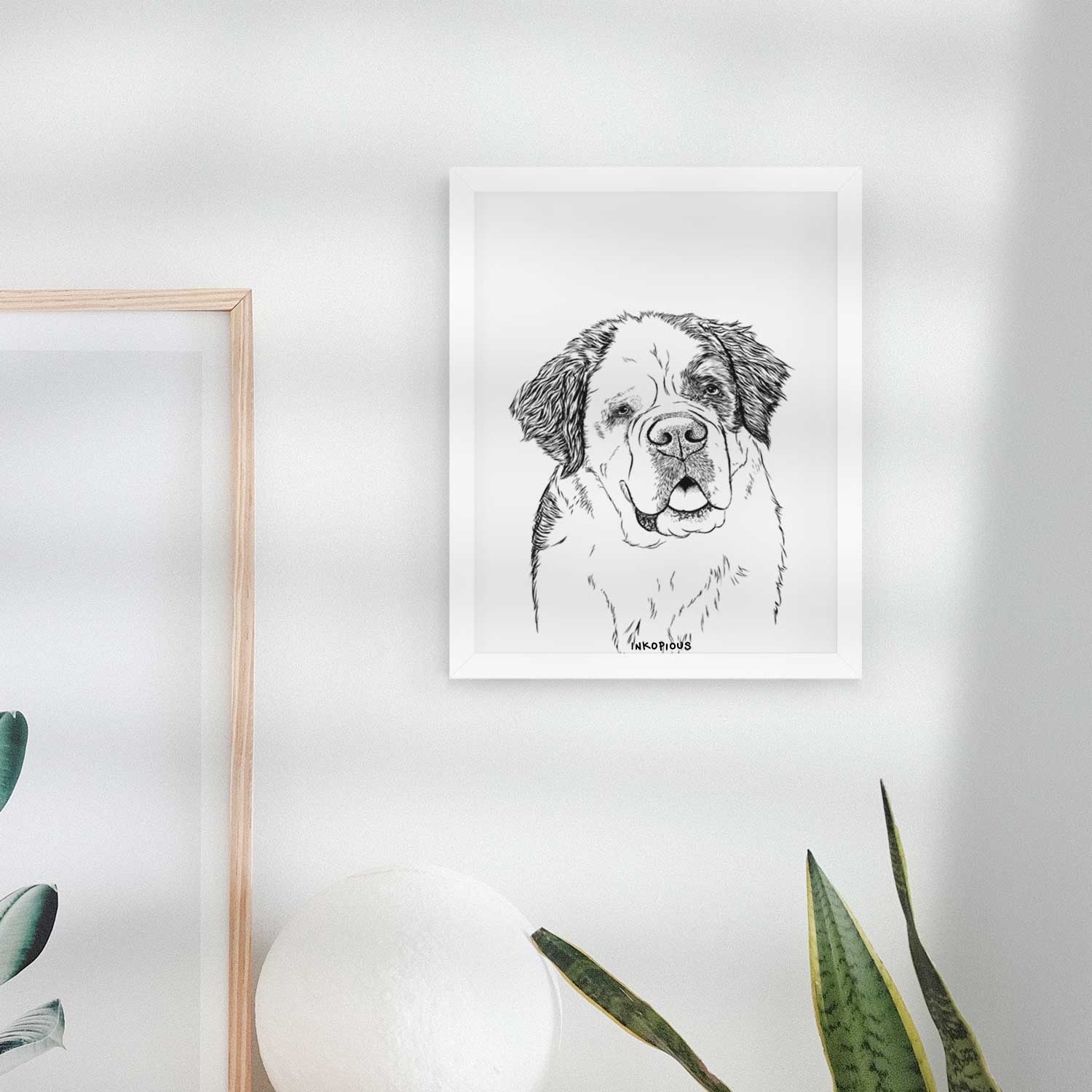 Hook the Saint Bernard Art Print