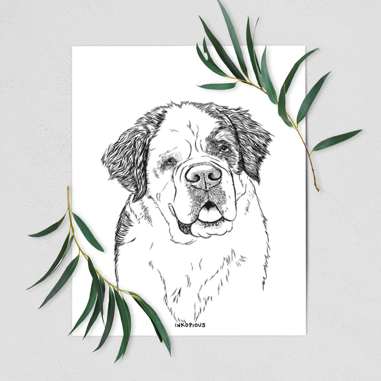 Hook the Saint Bernard Art Print