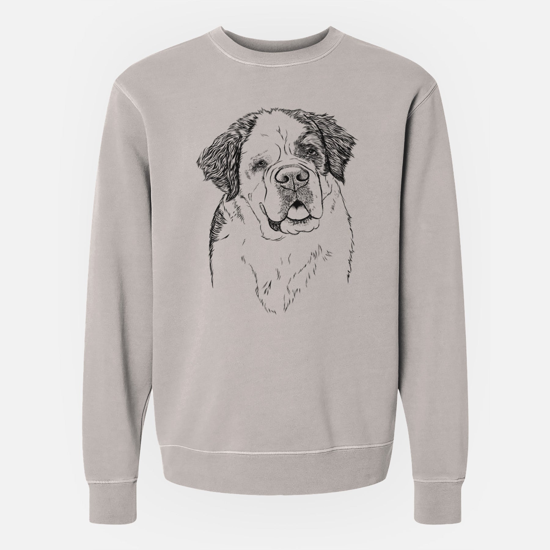 Bare Hook the Saint Bernard - Unisex Pigment Dyed Crew Sweatshirt