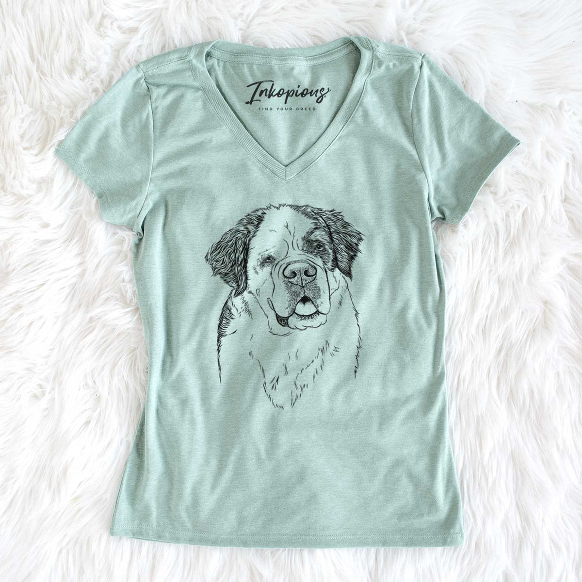 Bare Hook the Saint Bernard - Women&#39;s V-neck Shirt