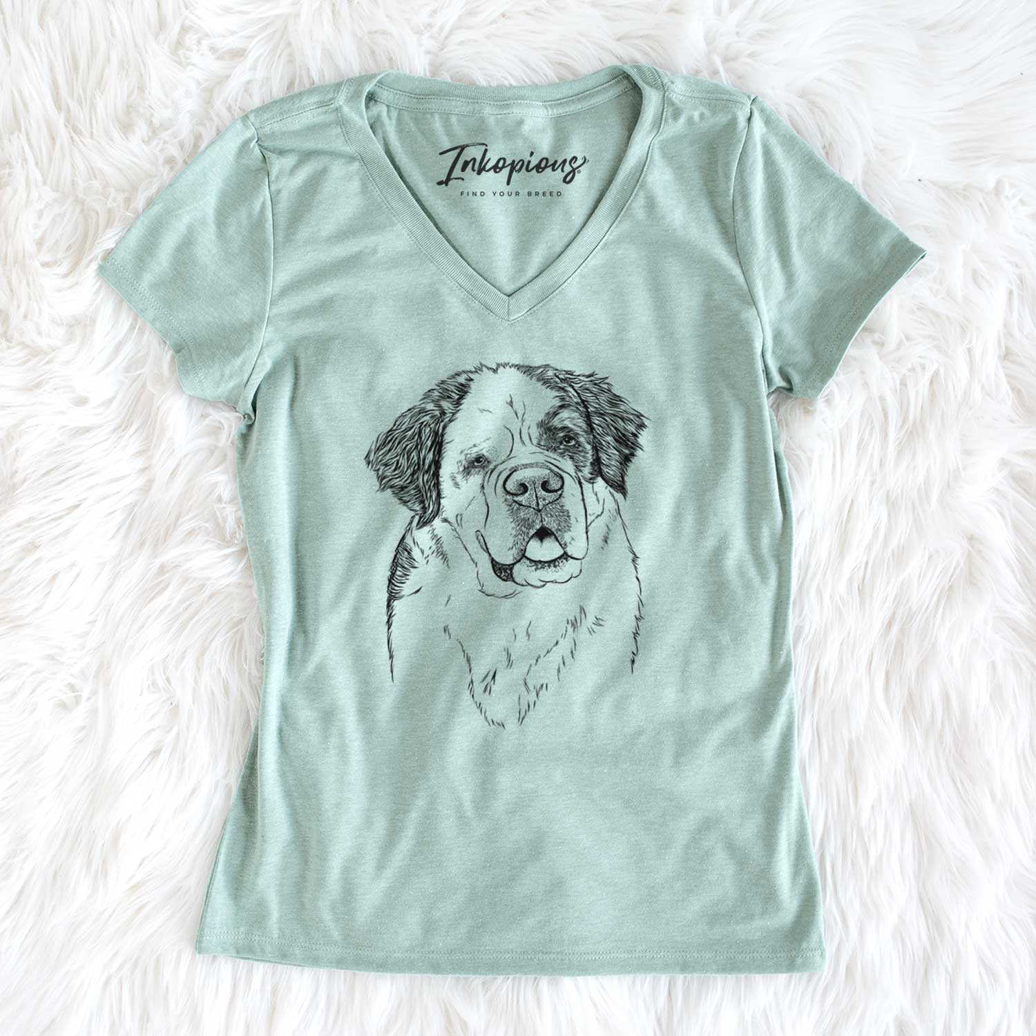 Bare Hook the Saint Bernard - Women's V-neck Shirt