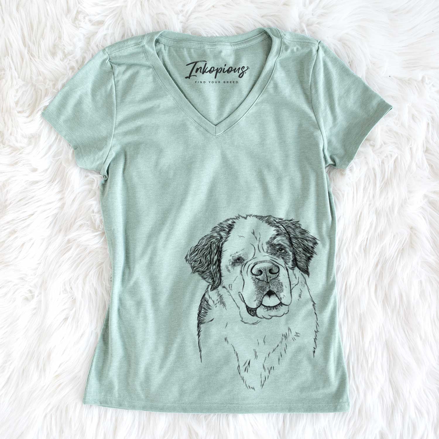 Bare Hook the Saint Bernard - Women's V-neck Shirt