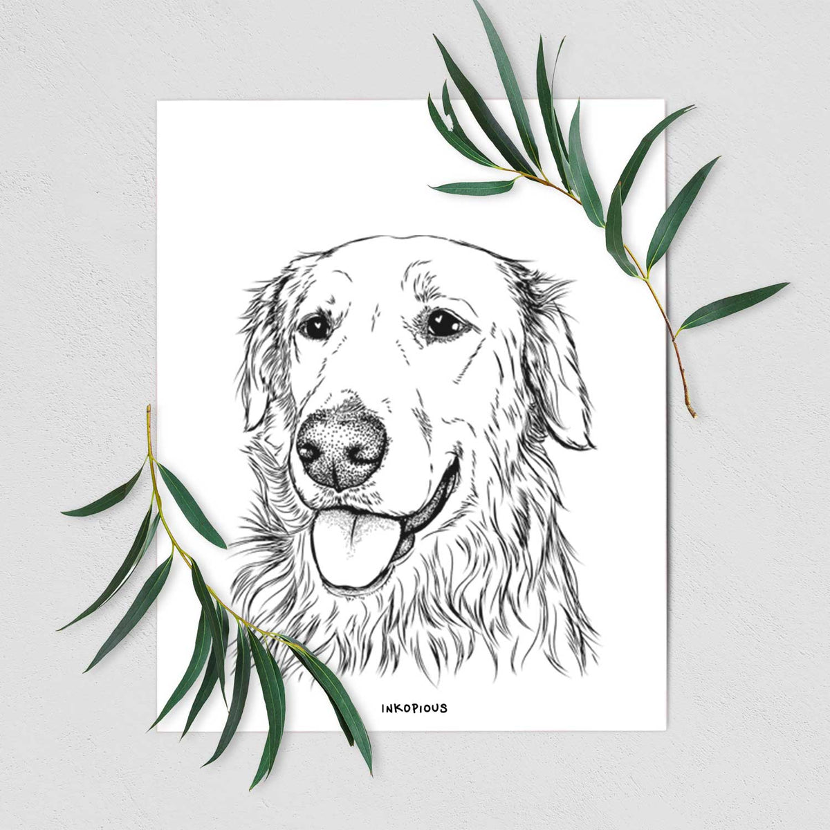 Hopper the Golden Retriever Art Print