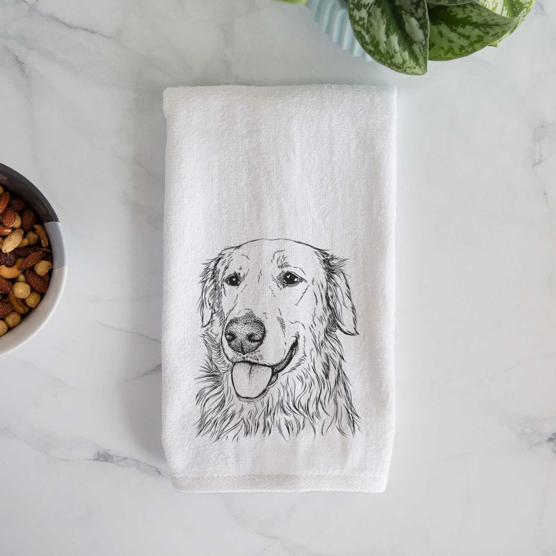 Hopper the Golden Retriever Decorative Hand Towel