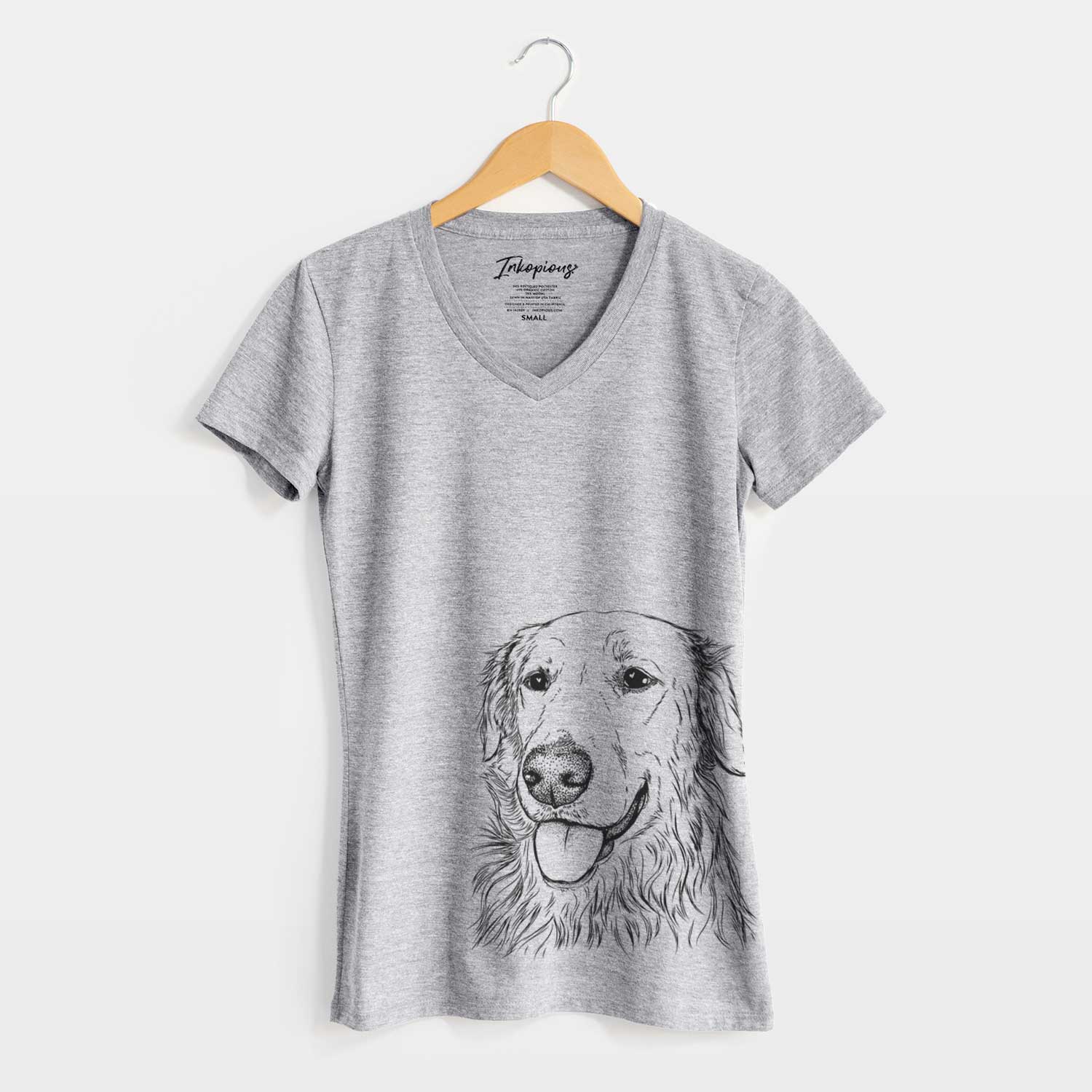 Bare Hopper the Golden Retriever - Women's V-neck Shirt