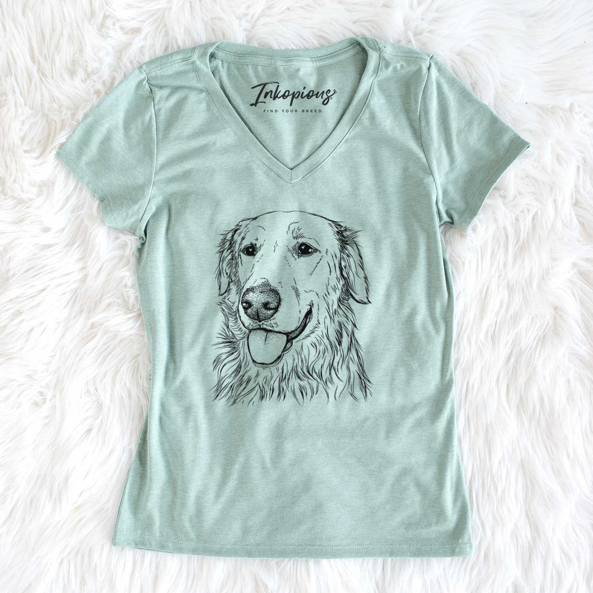 Bare Hopper the Golden Retriever - Women&#39;s V-neck Shirt