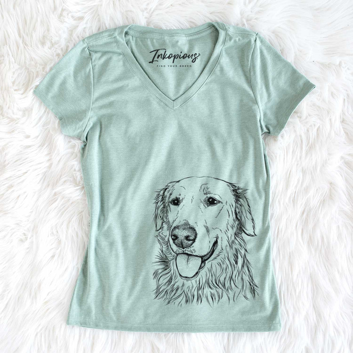 Bare Hopper the Golden Retriever - Women's V-neck Shirt