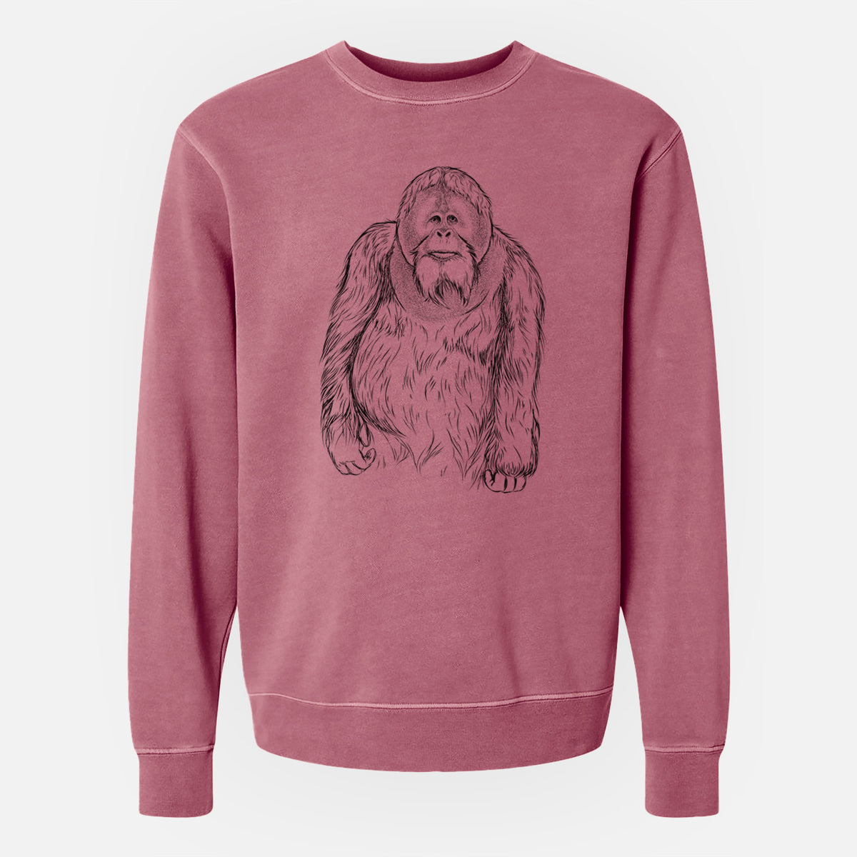 Bare Horace the Male Orangutan - Unisex Pigment Dyed Crew Sweatshirt