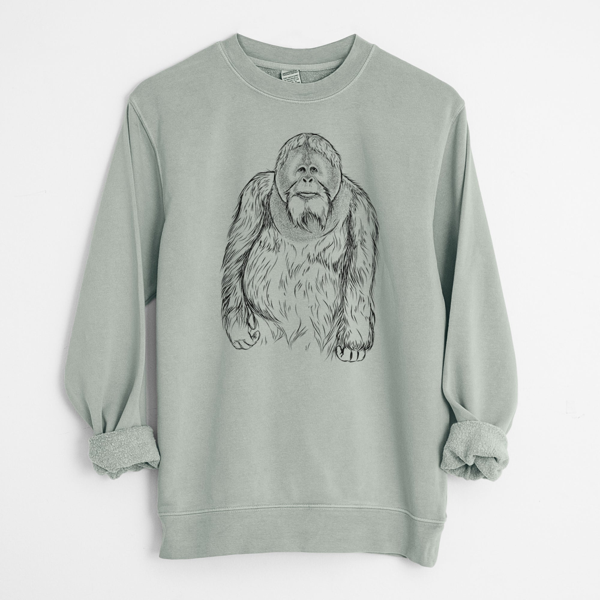 Bare Horace the Male Orangutan - Unisex Pigment Dyed Crew Sweatshirt