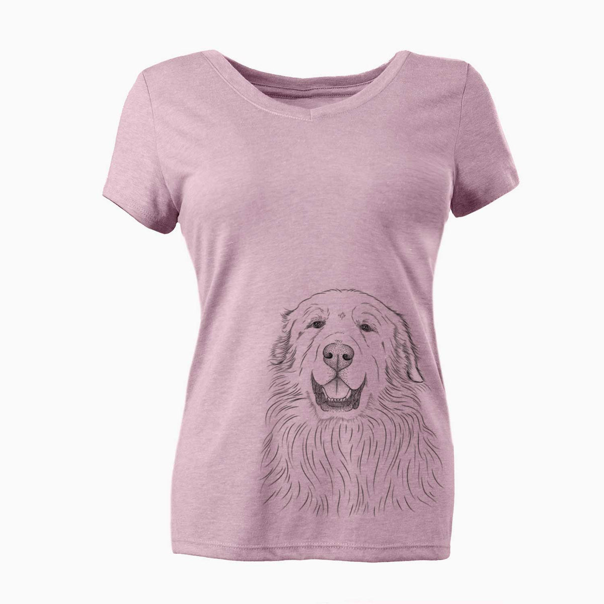 Bare Horton the Great Pyrenees - Women's V-neck Shirt