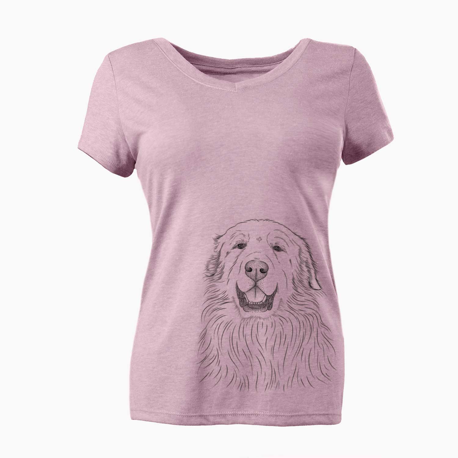 Bare Horton the Great Pyrenees - Women's V-neck Shirt