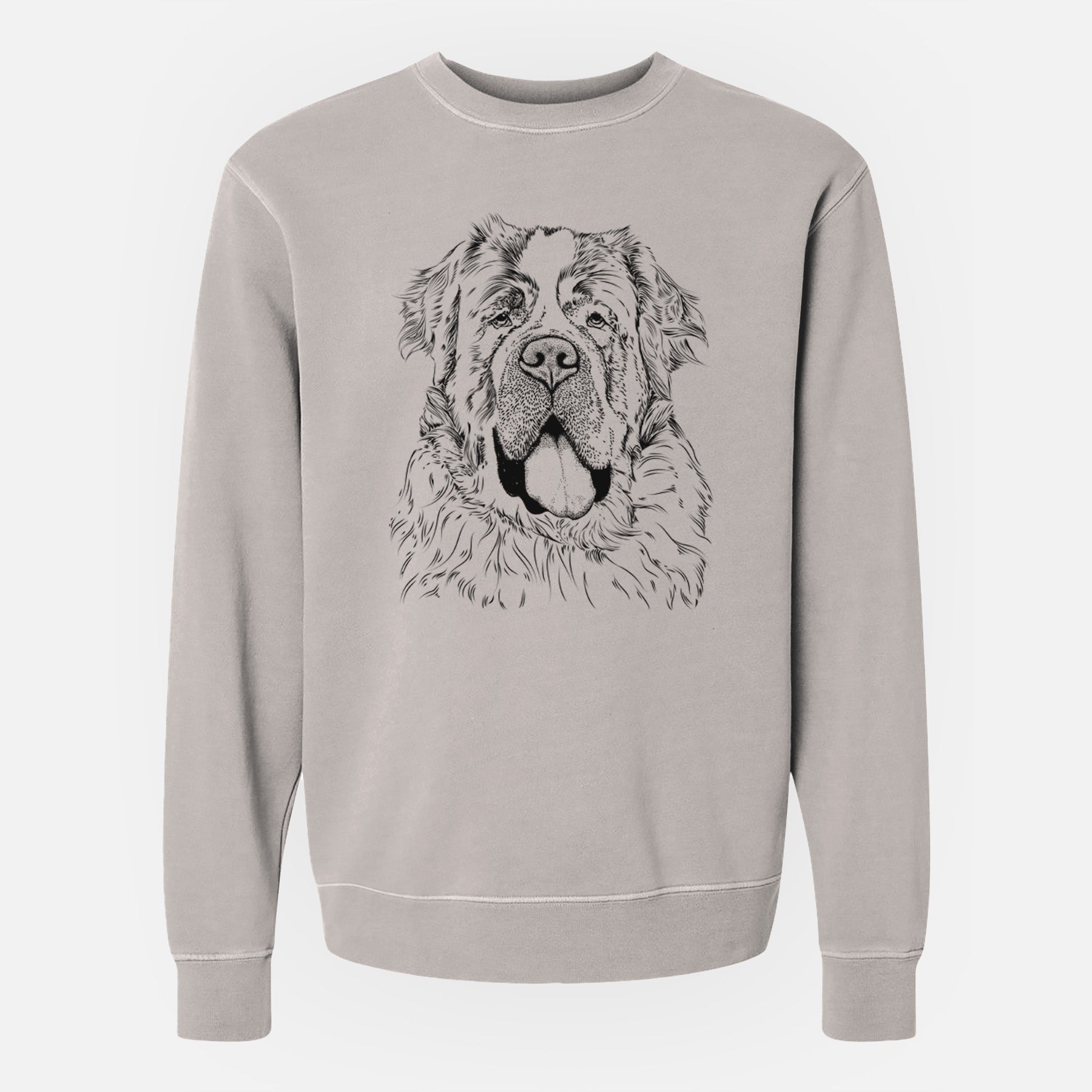 Bare Hoss the Saint Bernard - Unisex Pigment Dyed Crew Sweatshirt