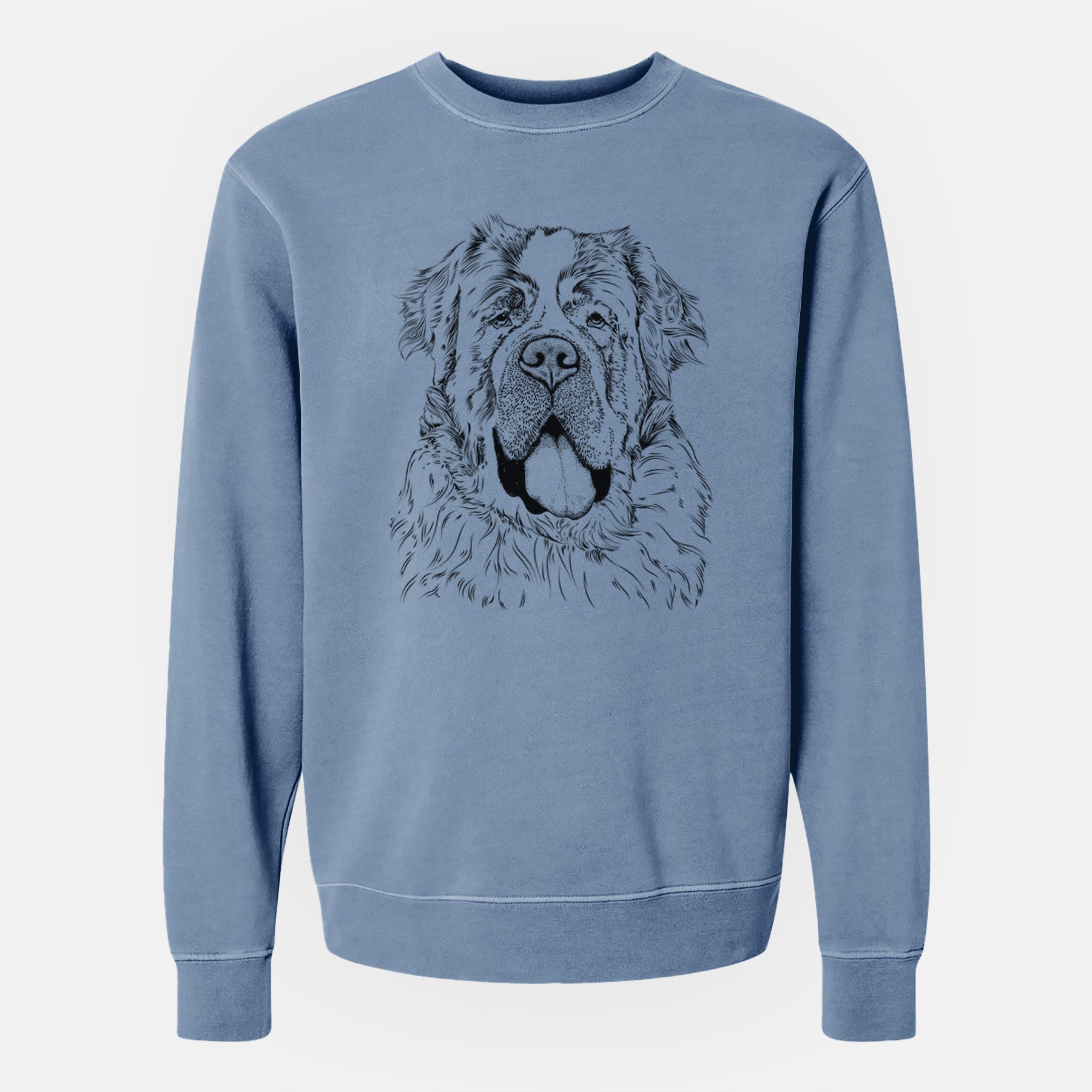 Bare Hoss the Saint Bernard - Unisex Pigment Dyed Crew Sweatshirt