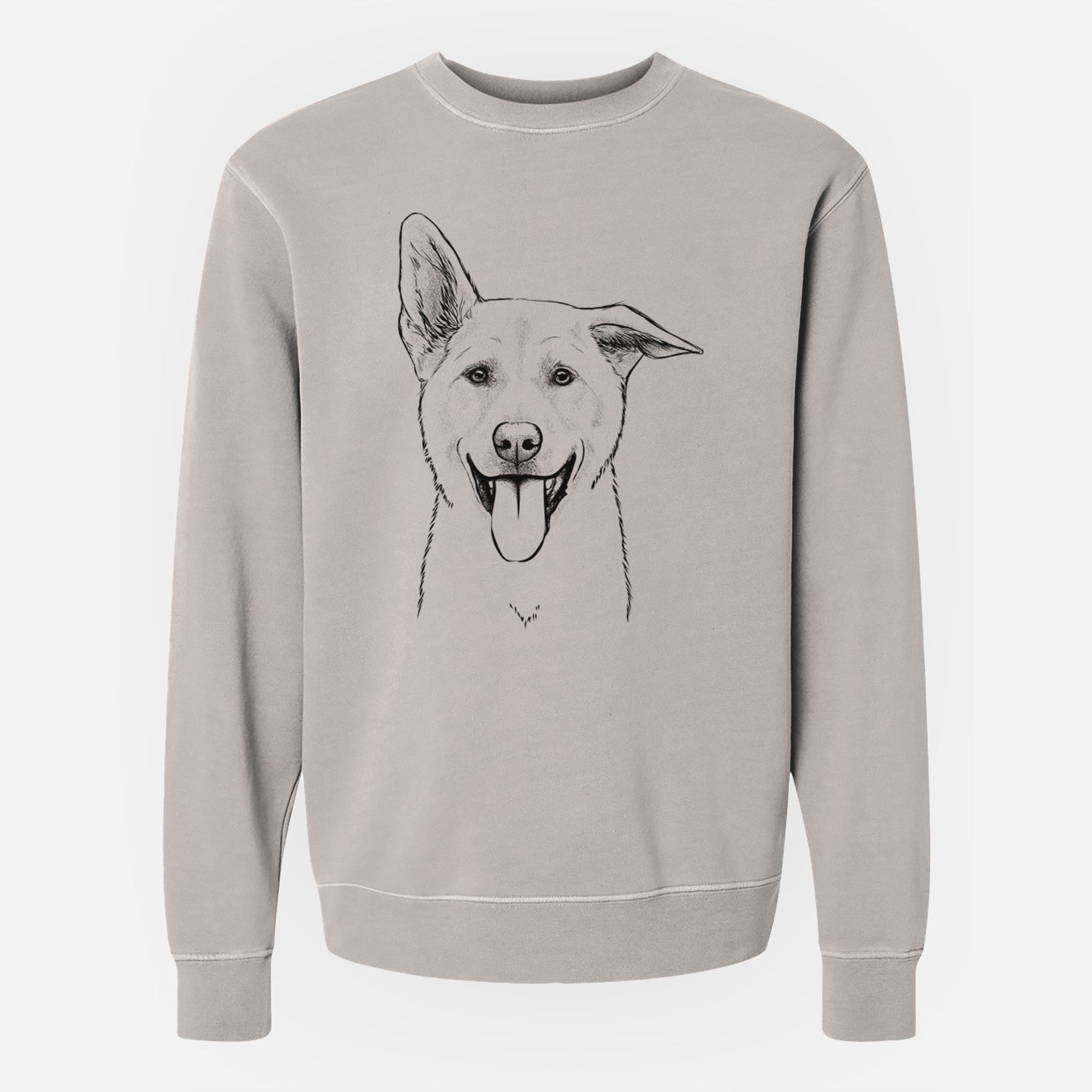 Bare Hoya the Korean Jindo - Unisex Pigment Dyed Crew Sweatshirt