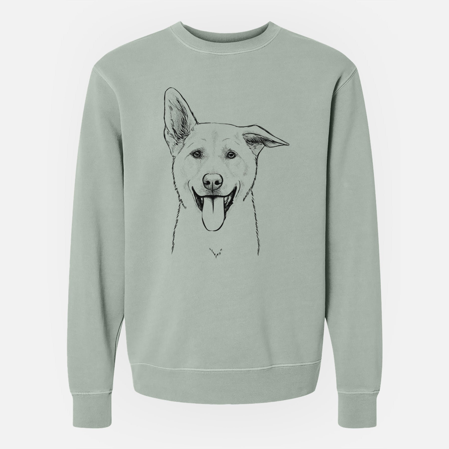 Bare Hoya the Korean Jindo - Unisex Pigment Dyed Crew Sweatshirt