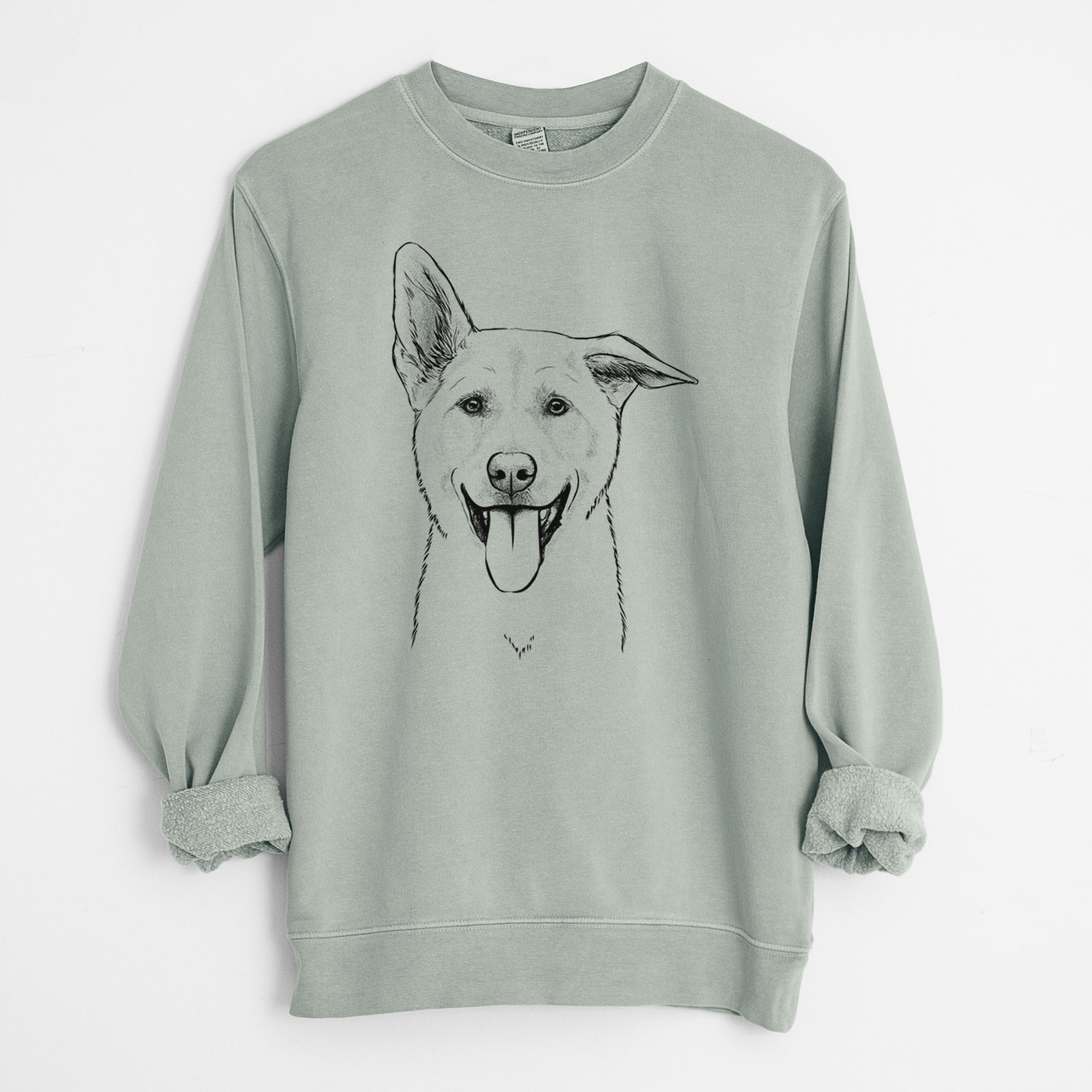 Bare Hoya the Korean Jindo - Unisex Pigment Dyed Crew Sweatshirt